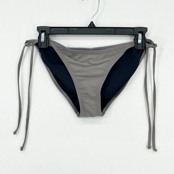 PILYQ Women Grey Tie Sides Polymaide Swim Bottom Size Large - Picture 1 of 4